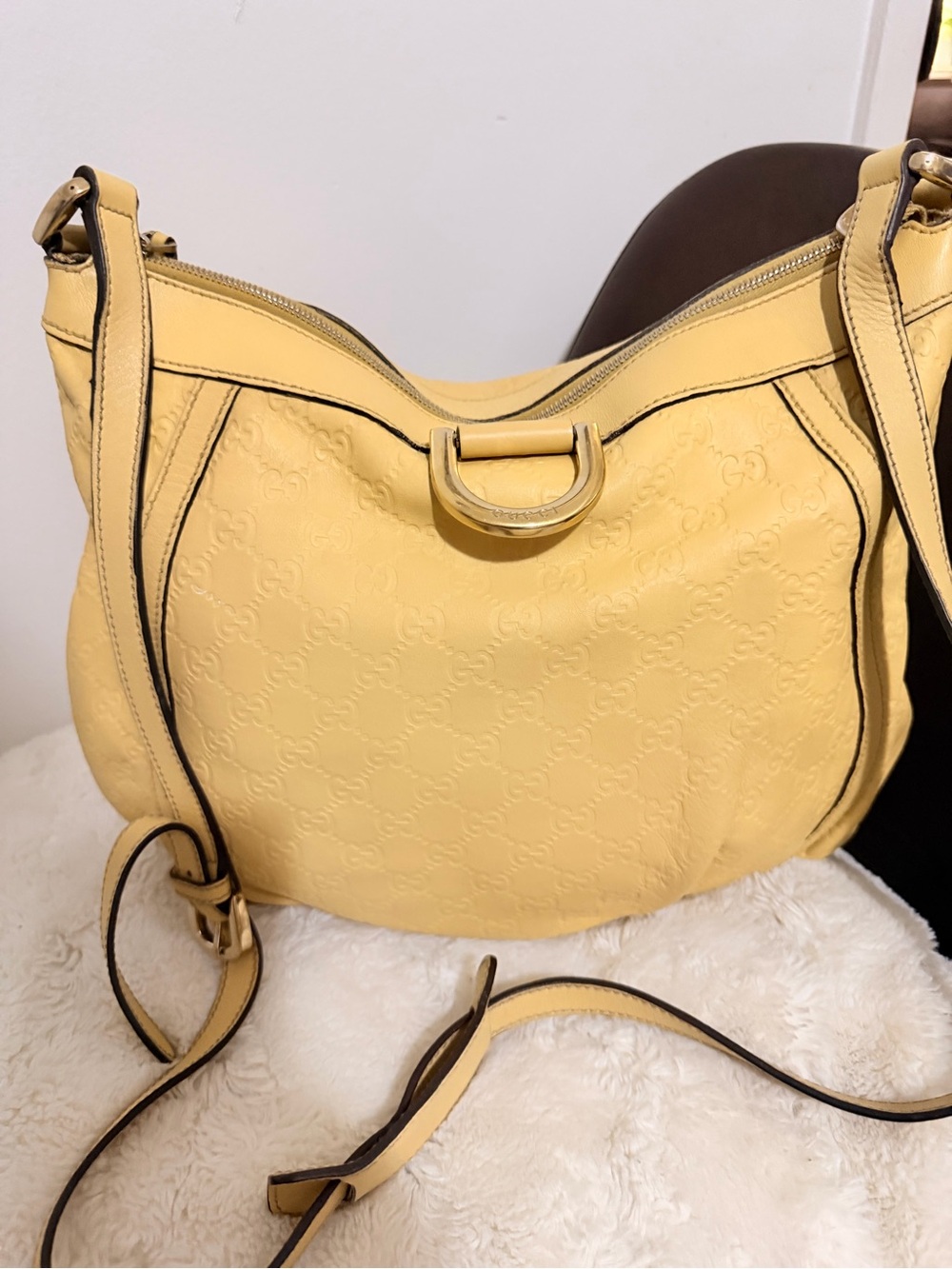 Gucci Yellow Leather Shoulder Bag